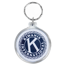[KIW-0878] Clear Acrylic 1 3/4 Round 2 Sided Key Tag