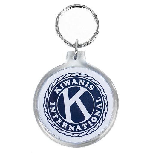 [KIW-0878] Clear Acrylic 1 3/4 Round 2 Sided Key Tag
