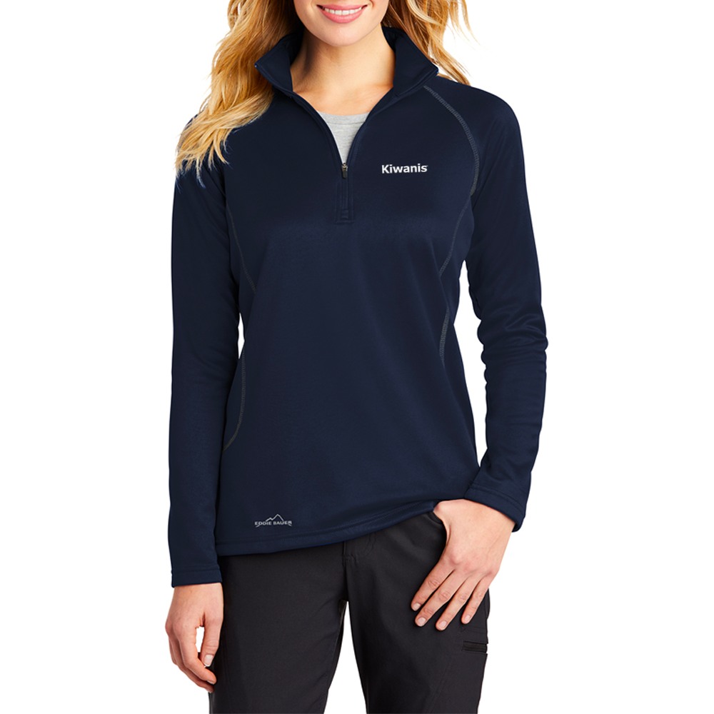 Eddie Bauer Ladies Navy Smooth Fleece 1 2 Zip Kiwanis Family