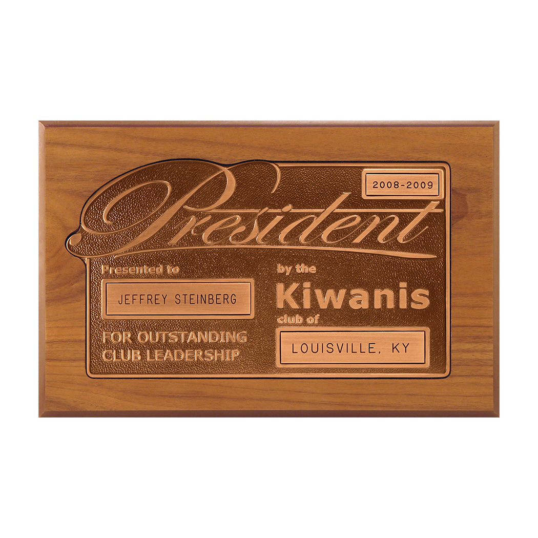 Kiwanis President Plaque