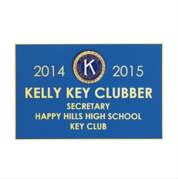 [KI20369] Key Club Blue Name Badge, Bulldog Clip