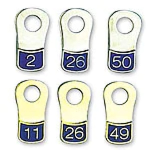 Kiwanis Tab - Large, Rhodium Finish
