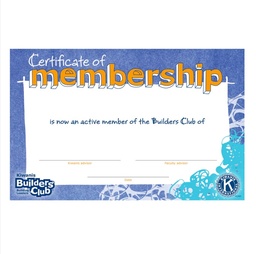 [BUI-0009] Buliders Club Certificate of Membership