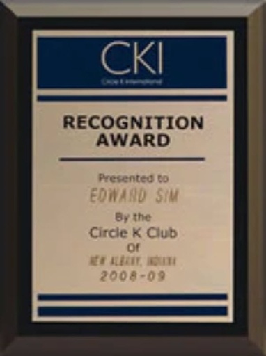 [KI31110] Circle K Recognition Plaque