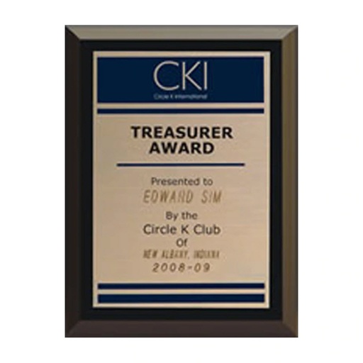 [CKI-0050] Circle K PLQ Treasurer Plaque