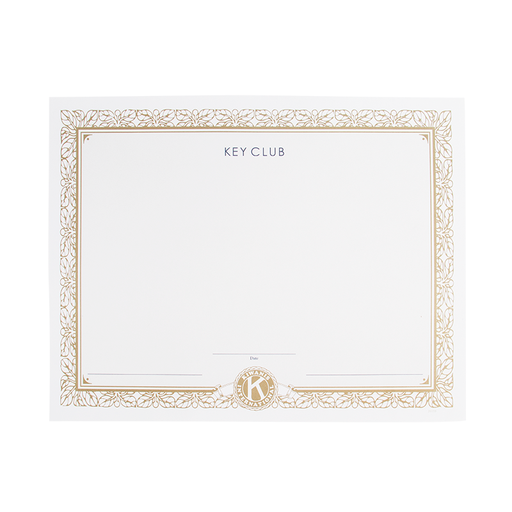 [KEY-0138] Key Club Do It Yourself Certificate