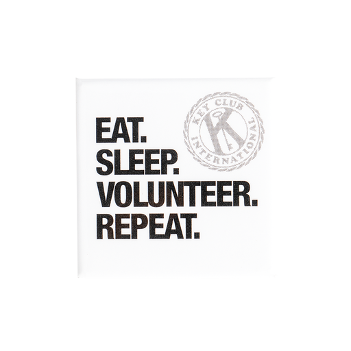 [KEY-0112] Key Club Eat. Sleep. Volunteer. Repeat. White Button