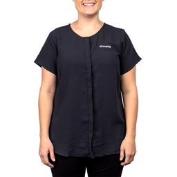 KIW-0625 - Devon & Jones Ladies Navy Perfect Fit Short Sleeve Blouse
