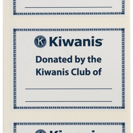 [KIW-0623] Kiwanis Donation Labels - Pack of 25