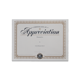 [KIW-0217] Certificates of Appreciation - Pack of 25