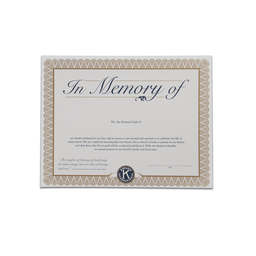 [KIW-0226] In Memoriam Certificate