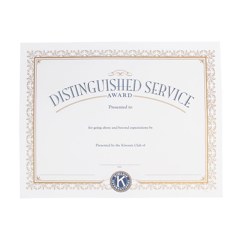Kiwanis Distinguished Service Certificate