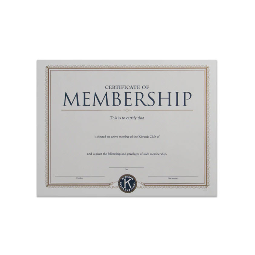 Active Member Certificate
