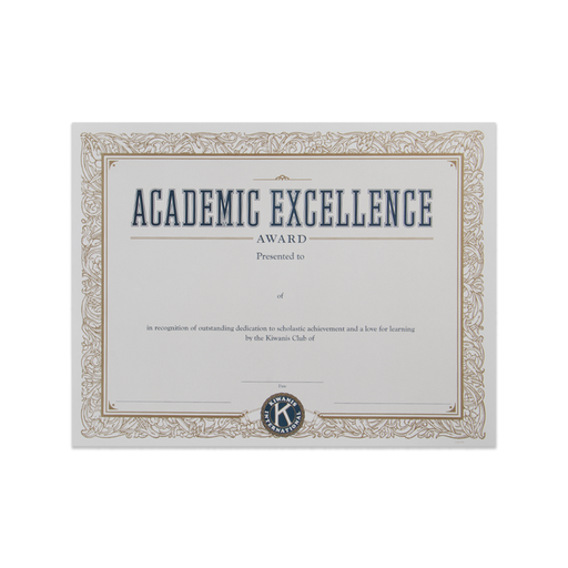 [KIW-0215] Kiwanis Academic Excellence Certificate