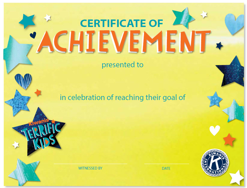 Kiwanis Terrific Kids Certificates (25 Pack)