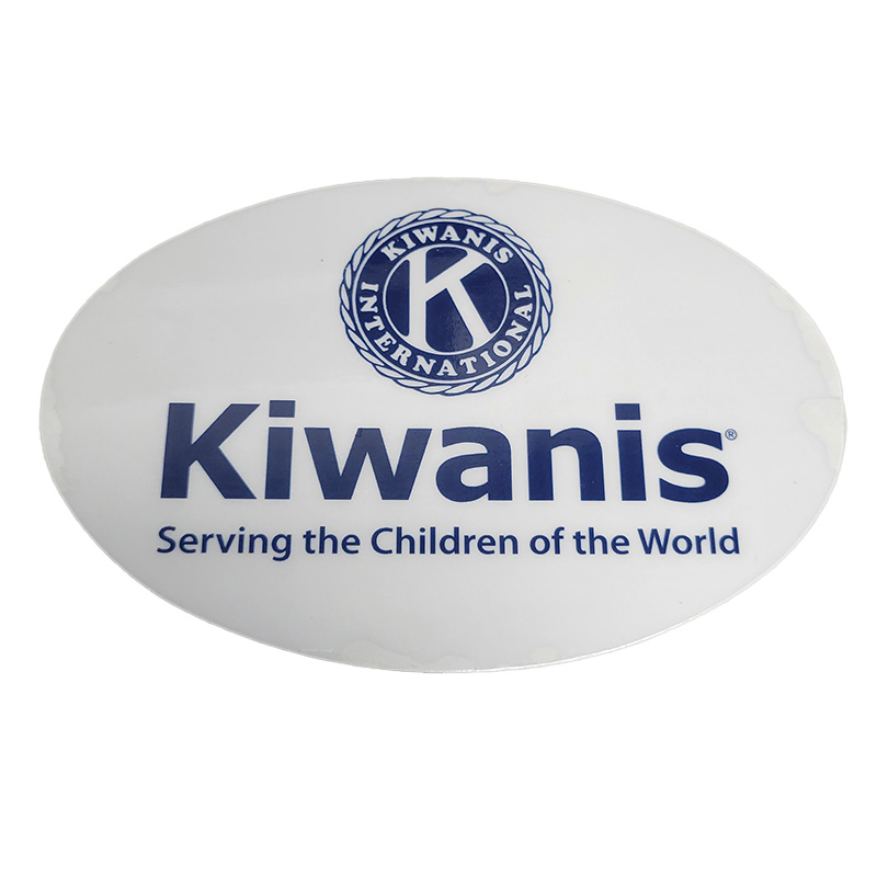 Kiwanis All-Weather Static Cling Oval Decal