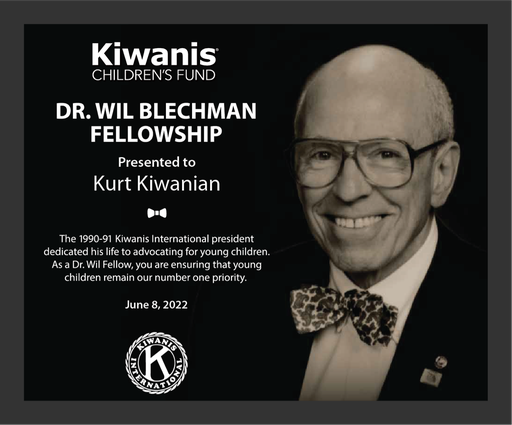 [KIW-9506] Kiwanis Dr. Wil Blechman Fellowship Shadowbox