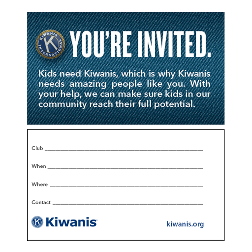 [KIW-1033] Kiwanis Guest Invitation Cards (Customized)