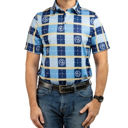 Custom Plaid Logo Men's Polo KIW-1061