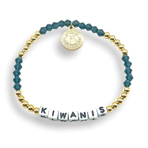 [KIW-1139] Kiwanis Letter Bracelet with Charm (Navy Blue)