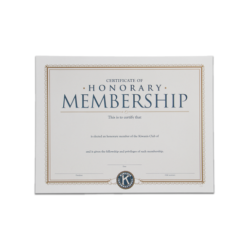 [KIW-0220] Kiwanis Honorary Member Certificate